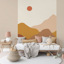 Load image into Gallery viewer, Abstract Earth and Mountains in Terracotta Tones Wallpaper Mural