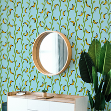 Load image into Gallery viewer, Go Bananas - Pattern Wallpaper - Blue, Green and Yellow
