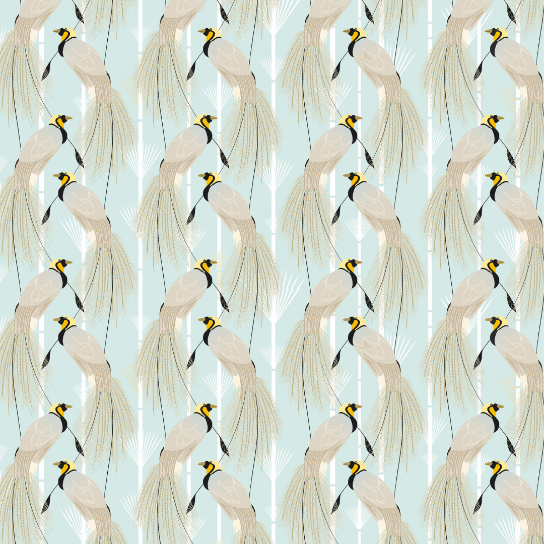 Bird of Paradise White Wallpaper Pattern – House of Fetch