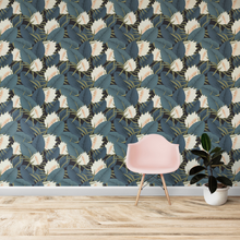 Load image into Gallery viewer, Flowers and Leaves - Medium Wallpaper Pattern - Soft Pink, White and Green