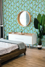 Load image into Gallery viewer, Go Bananas - Pattern Wallpaper - Blue, Green and Yellow
