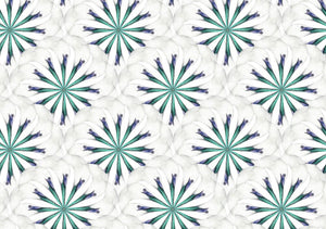 Circle of Cranes - Wallpaper Pattern - Blue