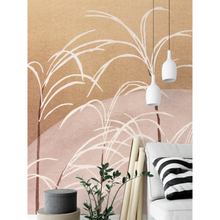 Load image into Gallery viewer, Moon and Grasses in Orange and Pink Earth Tones Wallpaper Mural Artwork