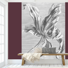 Load image into Gallery viewer, Tulip Drawing - Painting Wallpaper Mural in Black & White