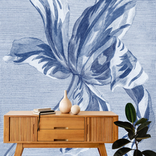 Load image into Gallery viewer, Tulip Drawing Dark Blue - Painting Wallpaper Mural
