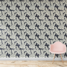 Load image into Gallery viewer, White Flower on Dark Blue background - Wallpaper Pattern