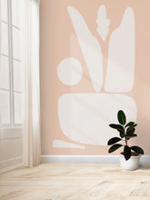 Afbeelding in Gallery-weergave laden, Abstracte Vormen Behang Paneel in Zacht Roze en Wit
