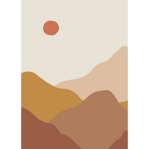 Abstract Earth and Mountains in Terracotta Tones Wallpaper Mural