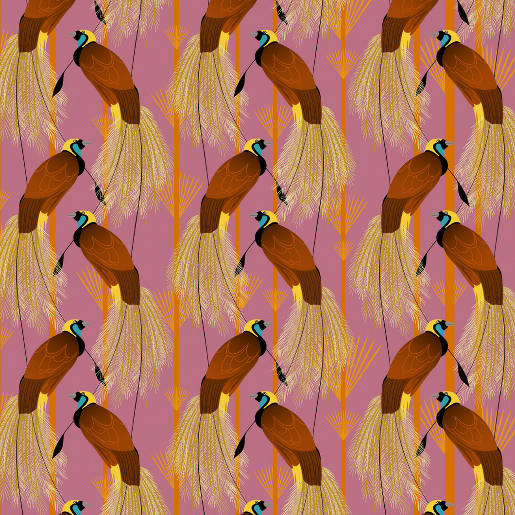 Bird of Paradise - Wallpaper Pattern - Pink and Yellow