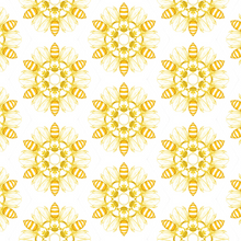 Afbeelding in Gallery-weergave laden, Circle of Bees Behang Patroon Geel
