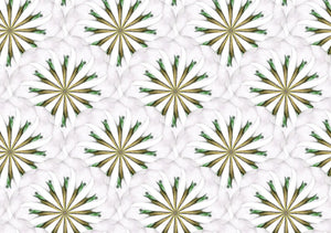 Circle of Cranes- Wallpaper Pattern - White and Green