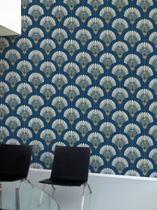 Lily - Wallpaper Pattern - Blue