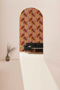 Bird of Paradise - Wallpaper Pattern - Pink and Yellow