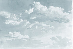 Sketch of Clouds - Painting Mural Wallpaper - Blue