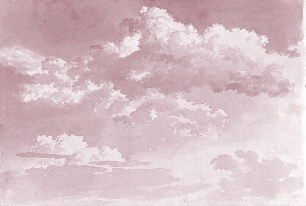 Wolkenschets Behang - Roze