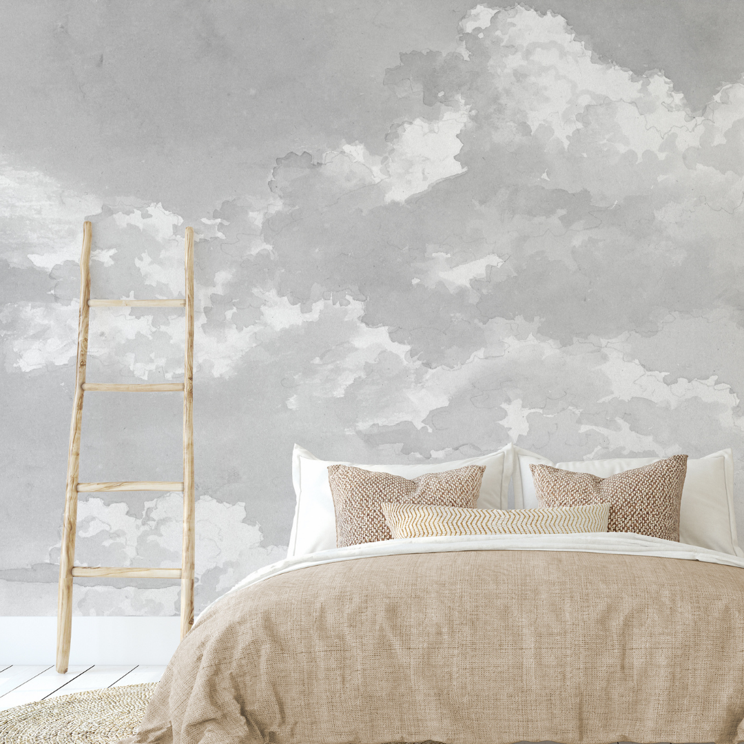 Wolken behang van grijze House of Fetch