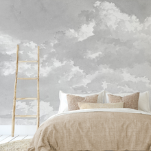 Load image into Gallery viewer, Sketch of Clouds - Painting Wallpaper Mural - Light Grey

