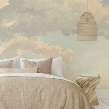 Afbeelding in Gallery-weergave laden, Wolkenschets Behang - Original in Blauw en Wit
