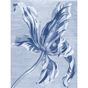 Tekening van een Tulp - Behang Paneel in Donker Blauw