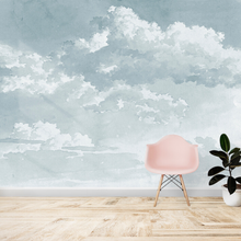 Afbeelding in Gallery-weergave laden, Wolkenschets Behang - Blauw 

