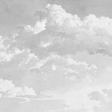 Load image into Gallery viewer, Sketch of Clouds - Painting Wallpaper Mural - Light Grey
