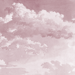 Wolkenschets Behang - Roze