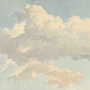 Wolkenschets Behang - Original in Blauw en Wit